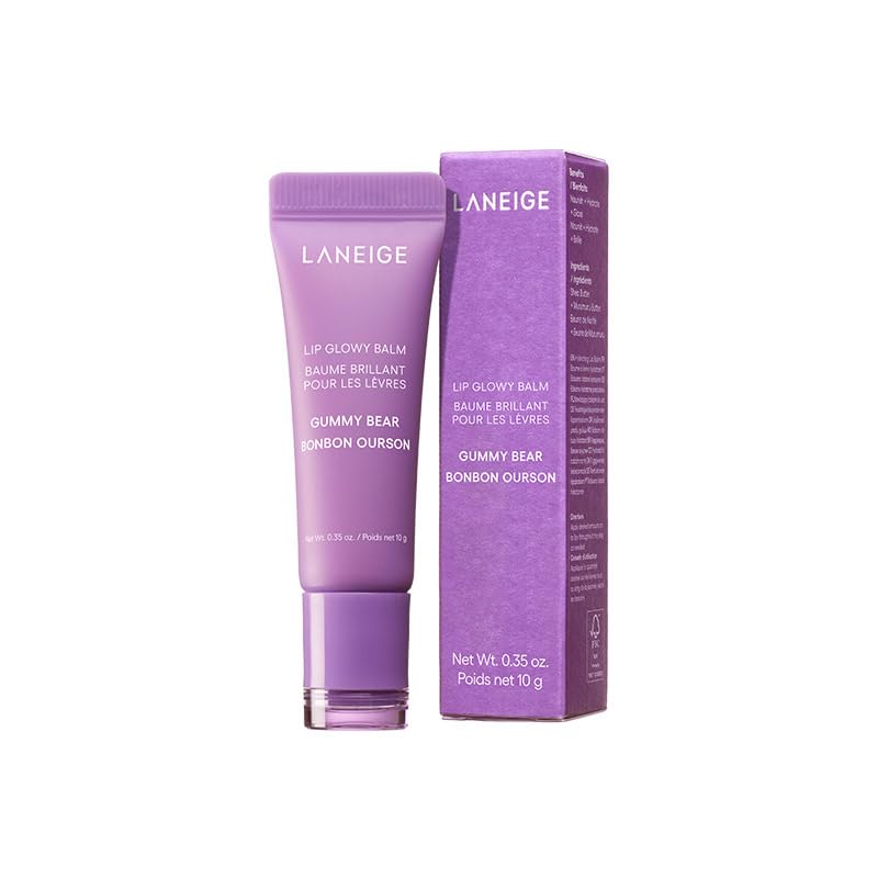 Laneige Lip Glowy Balm | Moisturizing Lip Treatment with Vitamin C + Shea Butter for Soft, Smooth and Glowing Lips | Korean Lip Balm For Dry Chapped Lips |Intense Hydration| GummyBear|10Gm
