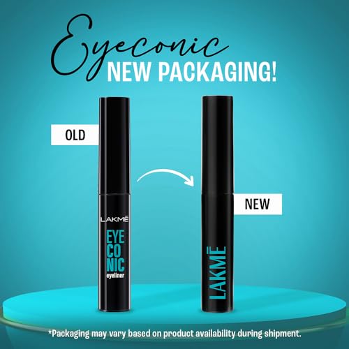 LAKMÉ Eyeconic Liquid Eye Liner, Black, Long Lasting Matte Waterproof Liner - Smudge Proof, Transfer Proof Eye Makeup For 24 Hrs, 4.5 Ml
