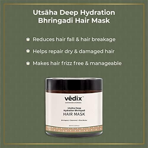 Vedix Bhringadi Hair Fall Kit - Customized Ayurvedic Care With Booster Oil, Shampoo, Conditioner, and Mask - Gift Pack of 4 (310 ml)