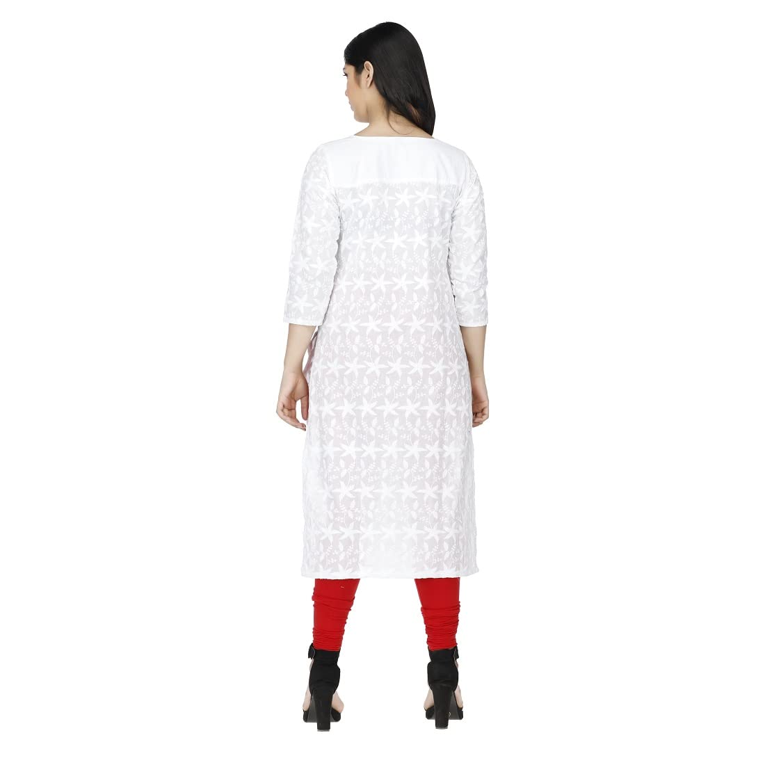 DARIKA Present Pure Chickari Cotton White Colour Kurti for Women All Small & Plus Size.