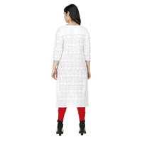DARIKA Present Pure Chickari Cotton White Colour Kurti for Women All Small & Plus Size.