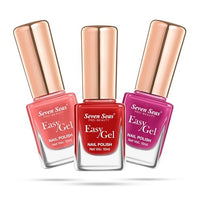 Seven Seas Easy Gel Nail Polish | Quick Dry Gel Nail Polish, Pack of 3 (Combo-09, 30ml)