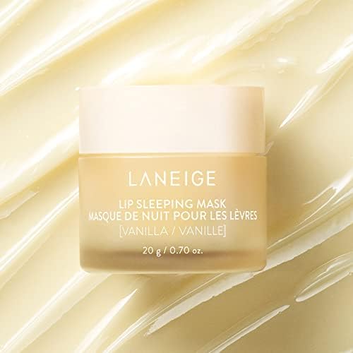 LANEIGE Lip Sleeping Mask | Moisturizing Lip Treatment with Vitamin C + Shea Butter for Soft Hydrated Lips | Overnight Repair | Lip Balm For Dry Chapped Lips | Lasting Hydration | Vanilla |20Gm