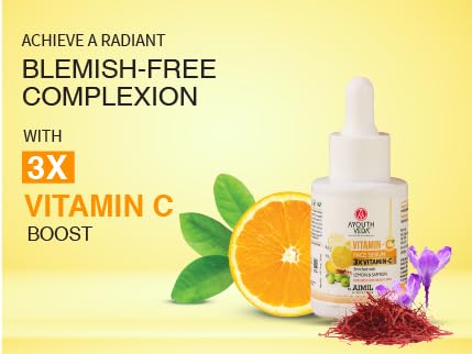 Ayouthveda Vitamin-C Face Serum Enriched With Lemon & Saffron For Spot Less & Blemish Free Skin 30ml