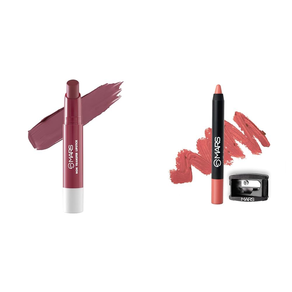MARS Matte Super Stay LipstickWaterproof Lipstick for Women (2.6 gm) (07-SURREAL) Long Lasting Crayon Lipstick up to 12 Hours Stay (3.5 gm) (12-I Am Fierce)