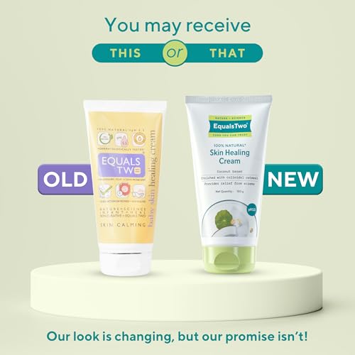 EQUALSTWO Baby Skin Healing Cream 150gm, Eczema For New Born Babies, Baby Rash Cream to Relieves Dry, Itchy, Red, Eczema Prone Skin, Skin Calming Cream, PH 5.5, Dermatologically Tested, Pack 1