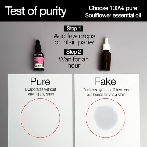 Soulflower Rosemary Essential Oil for Hair Growth, Hair Fall Control & Nourishment, Skin Care | 100% Pure, Natural, Undiluted Clinically Tested & Ecocert Organic Certified | 15ml each (Pack of 3)