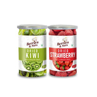 Berries And Nuts Dehydrated Dried Kiwi & Strawberry Combo | Kiwi 200 Grams & Strawberry 200 Grams