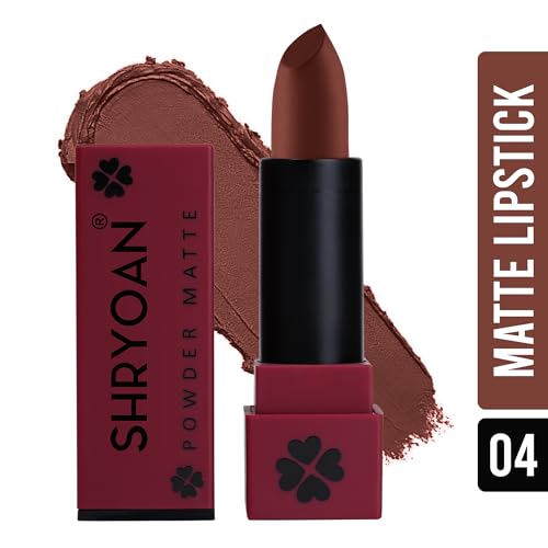 Shryoan Powder Matte Lipstick with Moisturizing and Hydrating Formula | For Every Day Use (3.2g) (Shade-04, Shade-04)