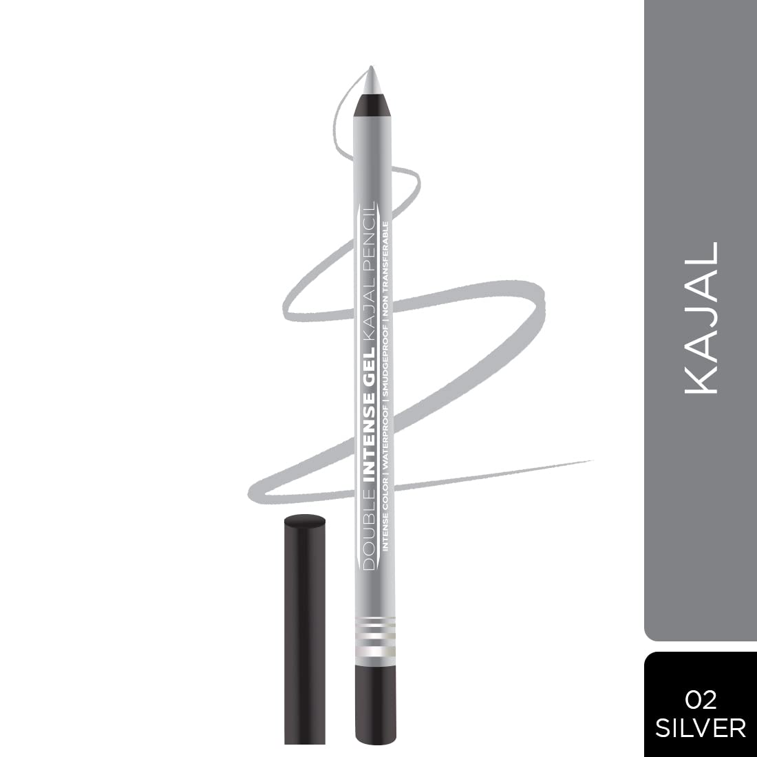 Seven Seas Double Intense Non Transfer Gel Kajal 24hr Stay Water Proof, Smudge Proof Longlasting Formula (Gold, Silver_Combo2) (1.5g each)