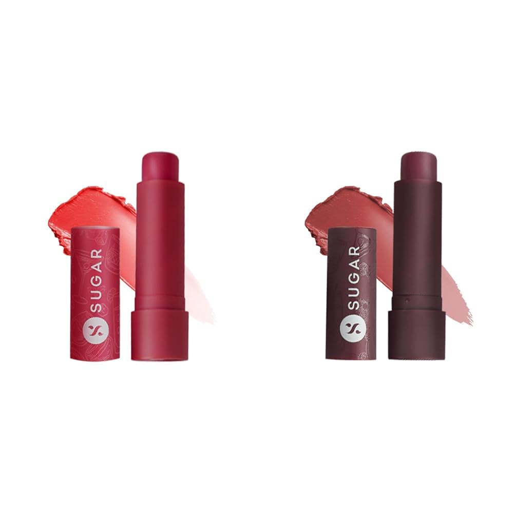 SUGAR Cosmetics - Tipsy Lip Balm - 02 Cosmopolitan - Lightweight & SUGAR Cosmetics - Tipsy Lip Balm - 04 L.I.I.T - 4.5 gms - Lip Moisturizer for Dry and Chapped Lips