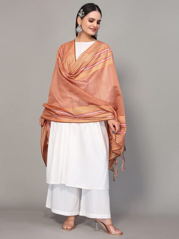 Satrani Women's  Woven Design Chanderi Dupatta