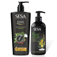 Sesa Ayurvedic Medicinal Shampoo & Conditioner - Hairfall Control & Anti-Dandruff - Infused with 17 Ayurvedic Herbs - Smooth & Shiny Hair - Men & Women