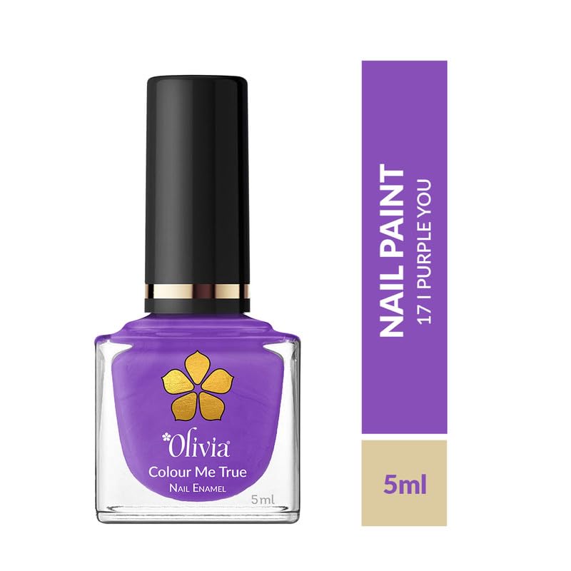Olivia Nail Paint for Glossy Finish - 5ml (17 I Purple You)