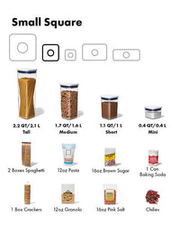OXO Good Grips POP Container - Airtight Food Storage - Small Square Mini 0.4 Qt Ideal for baking powder, spices, dried herbs and chiles 0.4 Qt - Square - Dried Herbs