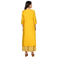 Kashish Women's  Viscose Embroidered Round Neck Straight Fit Kurta