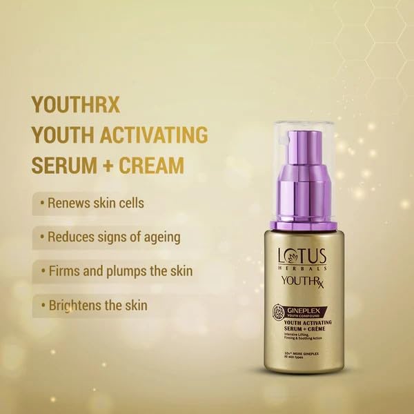 Lotus Herbals YouthRx Anti Ageing Transforming Cream_50g + Night Cream_50g + Foaming Gel_100g + Face Exfoliator_100g + Face Serum_30ml (Set Of 5)