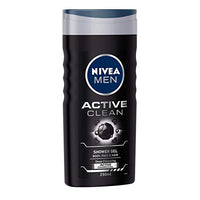 Nivea Men Shower Gel, Active Clean Body Wash, Men, 250ml & Men Deodorant Roll-On, Fresh Active Original, 50ml