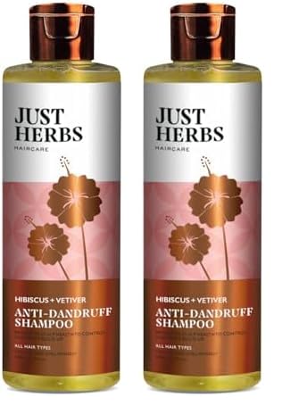Just Herbs Ayurvedic Anti-Dandruff Shampoo For Strong & Bouncy Hair For Men & Women- Sls & Paraben Free- 200 ml (Pack of 2)
