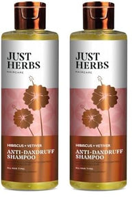 Just Herbs Ayurvedic Anti-Dandruff Shampoo For Strong & Bouncy Hair For Men & Women- Sls & Paraben Free- 200 ml (Pack of 2)