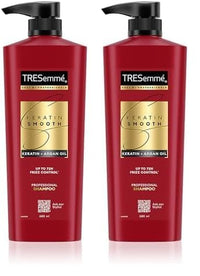 TRESemme Keratin Smooth Shampoo 580 ml|| With Keratin & Argan Oil for Straighter|| Shinier Hair - Nourishes Dry Hair & Controls Frizz|| For Men & Women (Pack of 2)