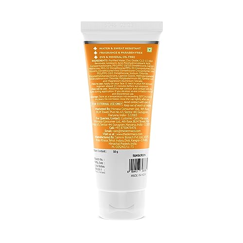 The Derma Co Ultra Light Zinc Mineral Sunscreen I With SPF 50 PA+++ I Water & Sweat Resistant | UVA, UVB & Blue Light Protection I Lightweight & Non- Greasy I No white Cast I For All Skin Type - 50g