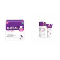 Tedibar Baby Bathing Bar - 75g x 2 | For Baby’s Sensitive Skin | Gentle Cleansing, Skin-friendly, pH 5.5 & B4 Nappi Cream 75g - No.1 Pediatrician Prescribed Diaper Rash Prevention Cream.