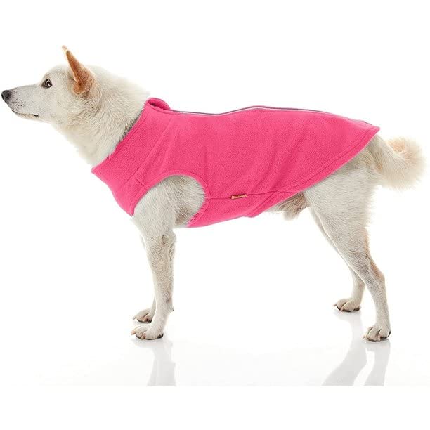 Gooby Zip Up Fleece Dog Sweater - Pink, 2X-Large - Warm Pullover Fleece Step-in Dog Jacket with Dual D Ring Leash - Winter Small Dog Sweater - Dog Clothes for Small Dogs Boy and Medium Dogs 2X-Large chest (~25.5")
