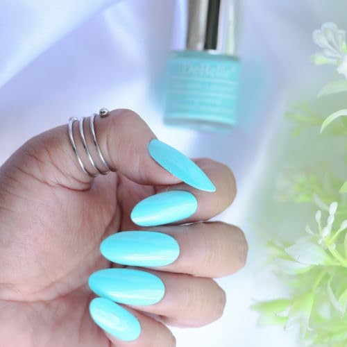 DeBelle Gel Nail Polish Peppermint Pudding (Mint Green Nail Paint)|Non UV - Gel Finish |Chip Resistant | Seaweed Enriched Formula| Long Lasting|Cruelty and Toxic Free| 8ml