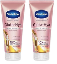 Vaseline Gluta-Hya Dewy Radiance Lotion for Face & Body | Gives Brighter Skin | Glutathione & Niacinamide Infused Moisturizer, 200ml (Pack of 2)