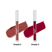 FLiCKA Tomato Liquid Matte Lipstick Transfer Proof, Smudge Proof, Non-Sticky, Creamy Lightweight Shade 2 & Shade 5 Combo