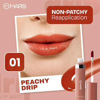 MARS Drip Lip Mist for Women (4.5 ml) (01-Peachy Drip) Reapplication Matte Super Stay Lipstick | Up to 12 Hours Long Lasting | Smudge Proof and Waterproof Lipstick for Women (2.6 gm) (02-TREASURE)
