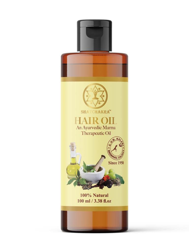 Shatchakra Hair Oil since 1950- Ayurvedic Product made with Original Rosemary Oil, Dhatura, Hibiscus, and Amla for hair growth for men & women | Hairfall Control, Regrowth & Anti Dandruff