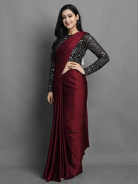 Regolith Designer Sarees for Women 's  Georgette ready to wear sarees for women With Fancy Saree Blouse Piece