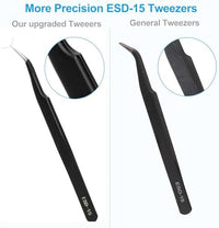 YHYZ 7pcs Precision Tweezers Set, Premium Anti - Static Stainless Steel ESD Tweezers Set Kit for Electronics, Sodlering，Jewelry, Craft, Laboratory Work, DIY