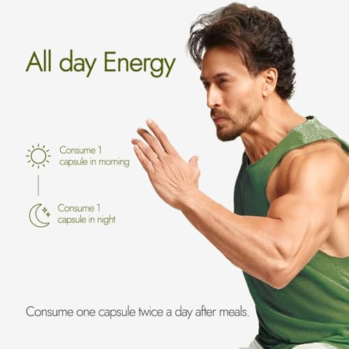 Kapiva Shilajit/Shilajeet Energy 60 Capsules | Made with 100% Pure Shilajit | For All Day Energy & Stamina | With Ashwagandha,Gokshura | Contains 12 Vitamins & 13 Minerals