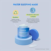 Laneige Water Sleeping Mask for Face | Hydrating Overnight Face Mask for Refreshed and Glowing Skin | Lightweight Gel Texture with Moisture Wrap | Smooth Skin Night Cream | Korean Skincare | 25 ml