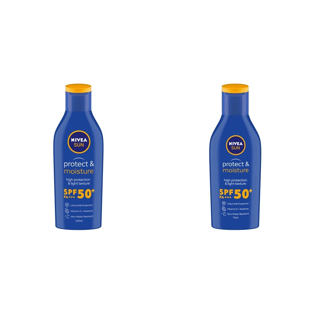 Nivea Sun, Moisturizing Liquid Lotion For Oily Skin, Spf 50, 125Ml & Sun, Moisturizing Lotion For Oily Skin, Spf 50, 75Ml, Pack Of 1