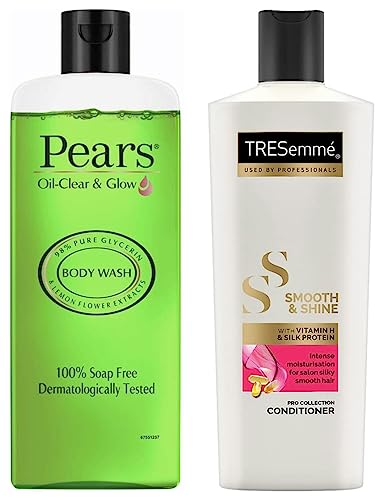 TRESemme Smooth and Shine Conditioner, 190ml & Pears Oil Clear and Glow Shower Gel, 250ml