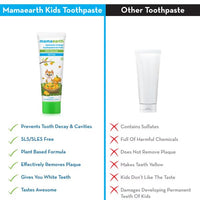 Mamaearth Natural Toothpaste for Cleanses Cavity,Plaque Repairing, Orange Flavour, SLS Free, with 750 Ppm Fluoride, 4+ Years, Plant Based with No Harmful Chemicals, 50Gm