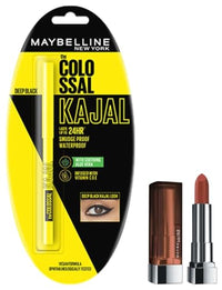 Maybelline New York Matte Lipstick, Intense Colour, 673 Midtown Pink, 3.9g & Maybelline New York Colossal Kajal, Intense Colour, Waterproof, Long lasting 24Hrs Stay, Black, 0.35g