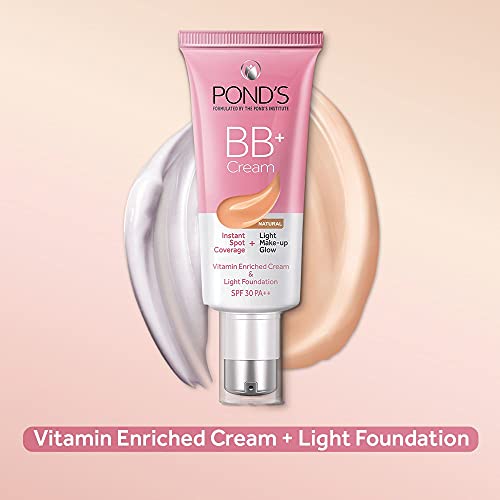 POND'S BB+ Cream, Instant Spot Coverage + Light Make-up Glow, Natural 30g