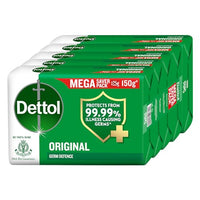 Dettol Original Germ Protection Bathing Soap Bar (750gm) | Kills 99.99% germs, 150 - Pack of 5 (packaging may vary)