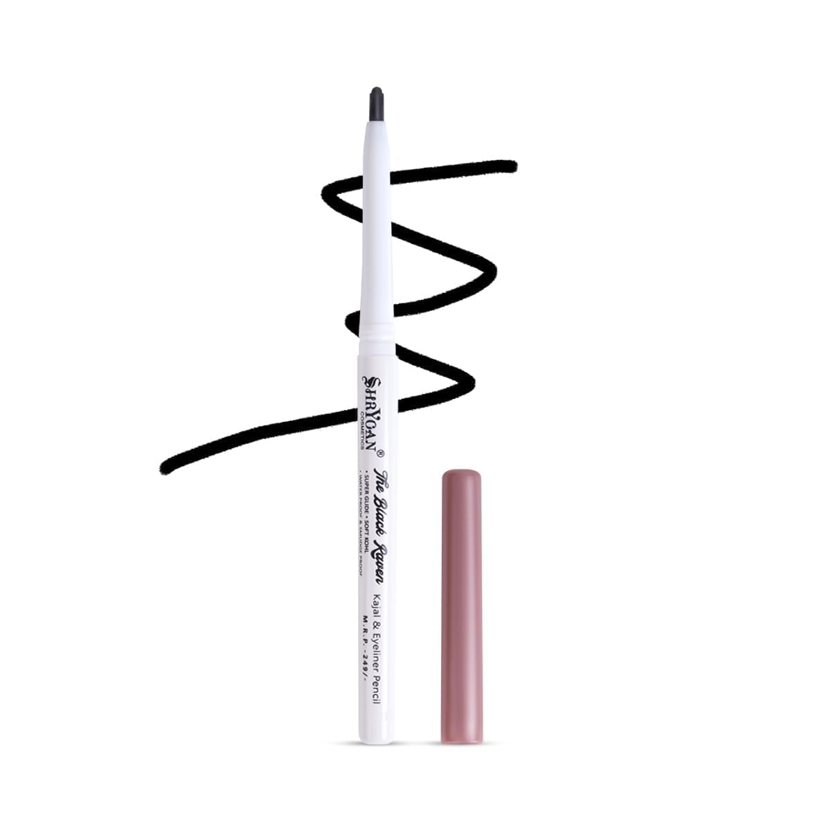 Shryoan Black Revolving Kajal | Intense Matte Finish for Lasting Definition | Waterproof & Smudge Proof Kajal | High Pigment | Super Glide