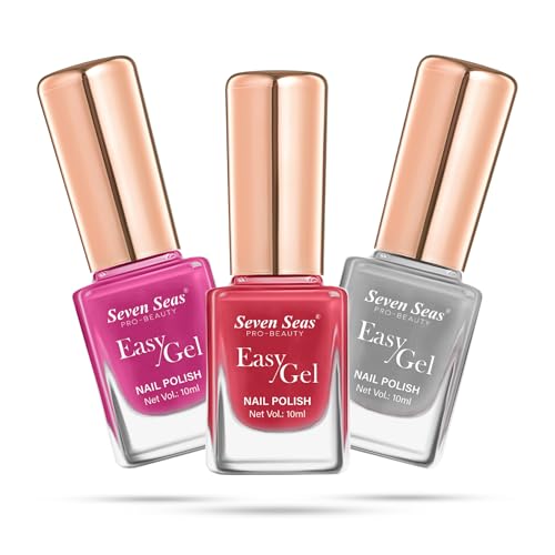 Seven Seas Easy Gel Nail Polish | Quick Dry Gel Nail Polish, Pack of 3 (Combo-03, 30ml)