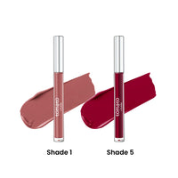 FLiCKA Tomato Liquid Matte Lipstick Transfer Proof, Smudge Proof, Non-Sticky, Creamy Lightweight, Shade 1 & Shade 5 Combo