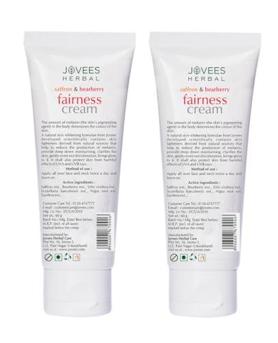 Jovees Ayurveda Essence of Saffron Anti Blemish Pigmentation Cream, 60g (Pack of 2)