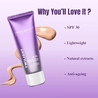 Lakyou Beauty Filter Face Twilight Weightless Matte Finish HD Foundation SPF 30 Foundation (03(Natural Beige), 80 ml)