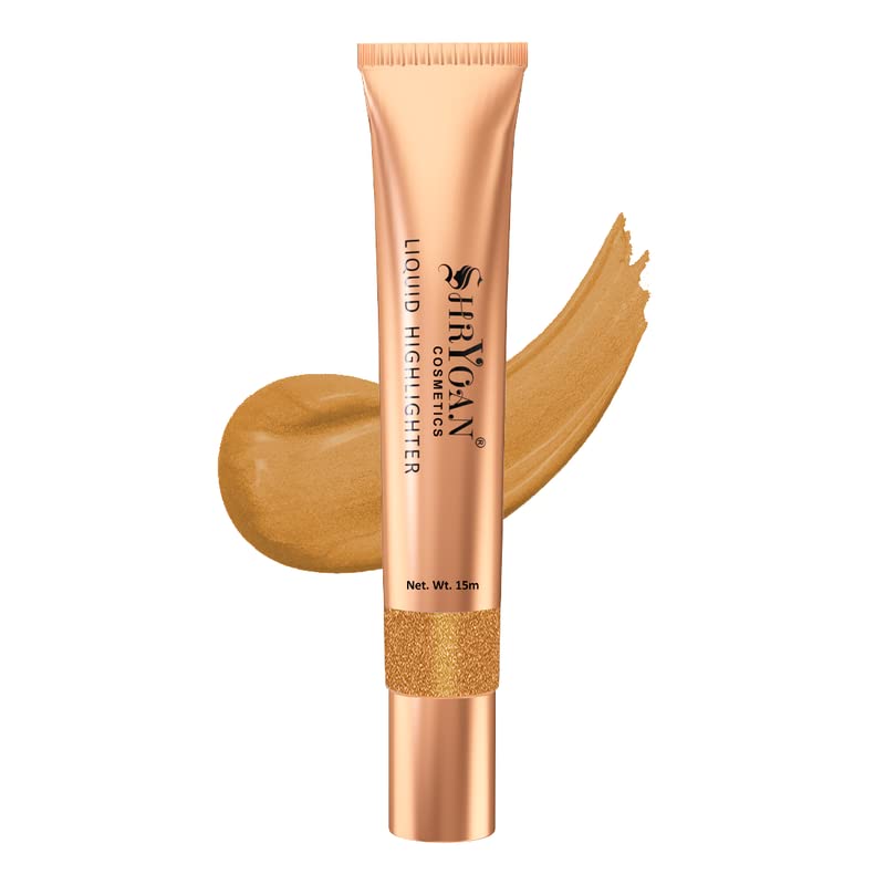 Shryoan Liquid Highlighter| Shimmery Glow for All Skin Tones | Lightweight Cream Formula for Full Coverage, Long-Lasting Glow for Radiance & Paraben-Free (15g)