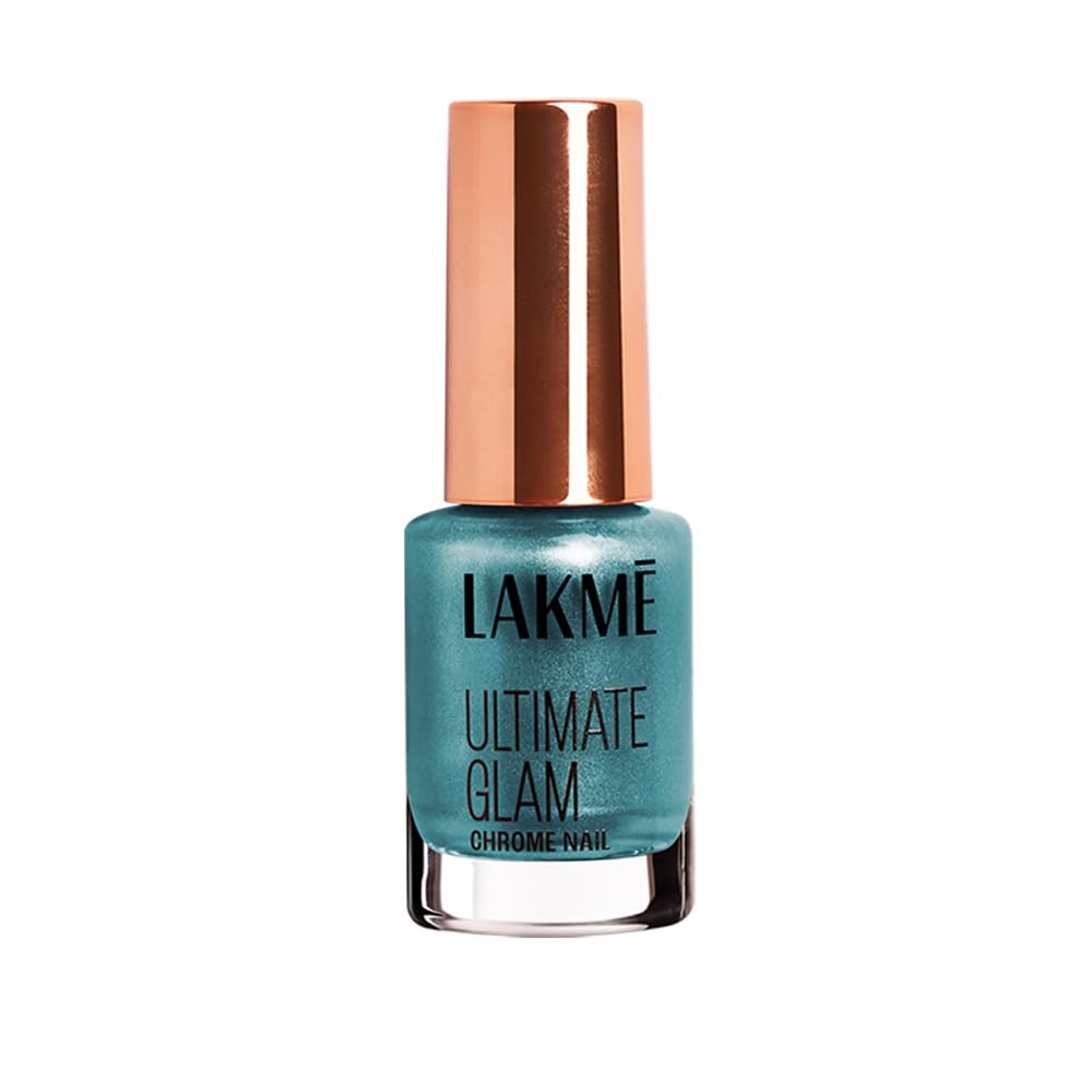 Lakmé Ultimate Glam Chrome Metallic Finish Nail Color - Turquiose - CH9, 6 ml